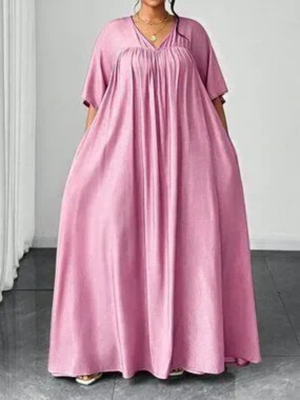 ZARA Pink Modest Women's Plus Size Maxi Dress